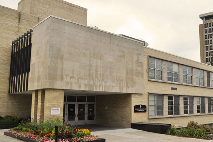 Ingraham Hall building exterior. 